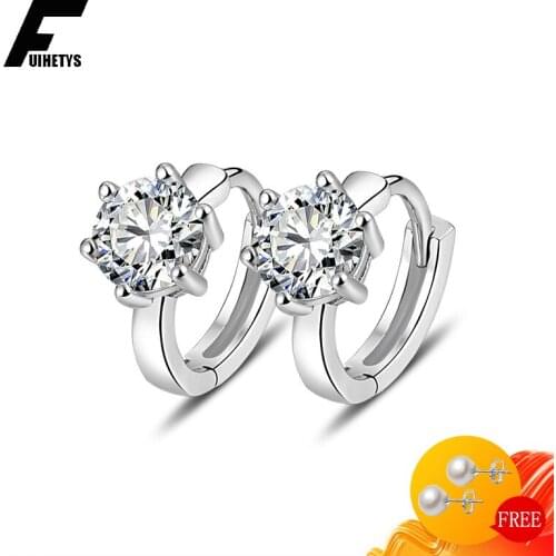 Bali Jelry Fashion Earrings 925 Silver Jewelry Round Shape Zircon Gemstone Drop Earring for Women Wedding Engagement Accessories