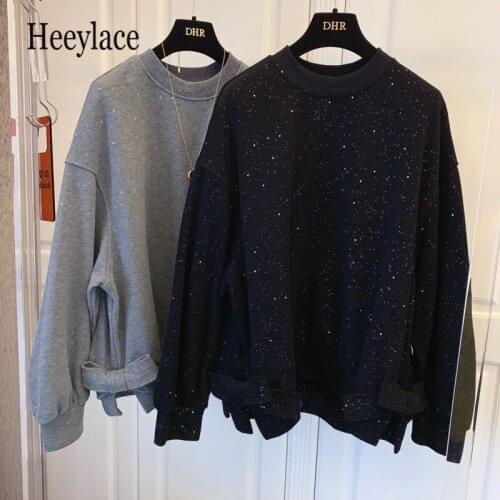 Plus size Women pullover Hoodies Long Sleeve Loose sweatshirts Autumn winter warm Fleece velvet Harajuku Sweatshirt ladies tops