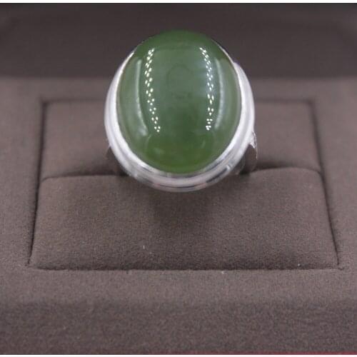 Fine S925 Silver&Natural Jasper Ring Oval Smooth 23mmW For Women Size US 5-9 Elegant Fashion New