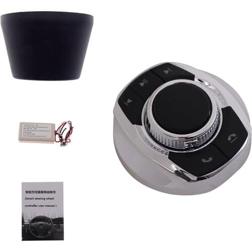 1 Set New Universal Cup Shape Car Wireless Steering Wheel Control Button With LED Light 8-Key For Car Android Navigation Player