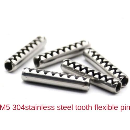 10PCS (M5) 304 stainless steel toothed elastic pin with tooth spring pin elastic cylindrical pin