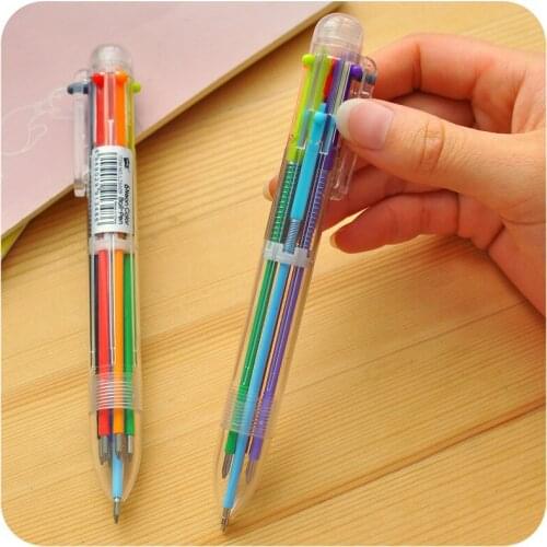 20pcs Ball Point Pen Marker Korea Creative Stationery Pen 6 Color In 1 Ballpoint Pen Color School Supplies For Kid