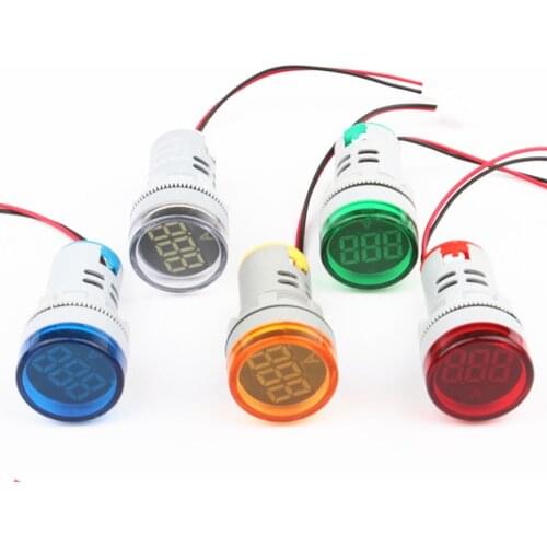 22mm AD16-22DSA Mini Ammeter current meter indicator LED with CT transformer White Yellow Red Green Blue illumination AC220V