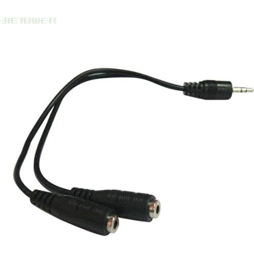 3.5mm Male Splits Two 3.5mm Female Headphone Audio Adapter Cable Professional Audio Line Hot Sell 1000pcs/lot