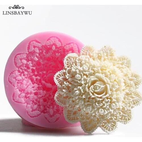 3D Rose Flower Handmade Silicone Soap Mold Fondant DIY Cake Chocolate Candle Moulds Cake Decorating Kitchen Accessories Tools