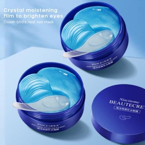 60pcs Red Algae Eye Mask Patches Crystal Collagen Gel Moisturizing Remove Dark Circles Natural Long Lasting Skin Care TSLM2