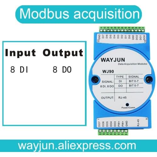 8-way DI 8-way DO Switch Modbus TCP Data Acquisition Module Digital Signal Transfer Web Page WJ90