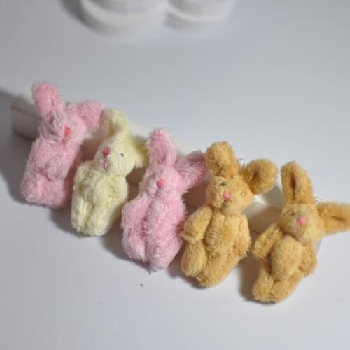 8Pcs Plush Toy Rabbit Doll 6cm Hairy Rabbit DIY Creative Handmade Jewelry Keychain Bag Decorations Accessories Plush Pendant