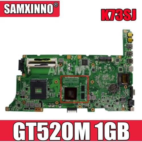 Akemy NEW K73SJ Motherboard For ASUS K73SV K73SJ K73SM X73S A73S laptop Motherboard K73SJ Mainboard 100% ok GT520M 1GB