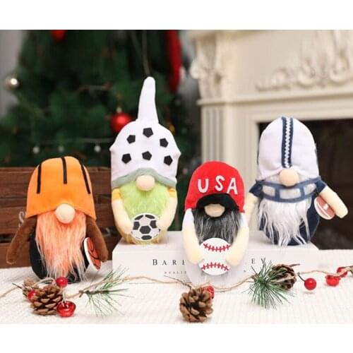 American Basketball Football Tennis Athlete Gnome Decorations Handmade Swedish Gnome Nisse Scandinavian Elf Dwarf Home Decor