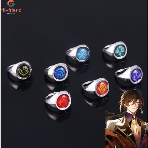 Anime Game Genshin Impact Ring Delicate Craft Mengpa Finger Decoration Ring for Women Party Men Cospllay Casual Jewelry Kid Gift