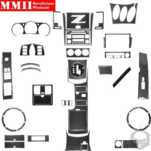 For Nissan 350Z Z33 2003-2009 Navigation Steering Wheel Storage Dash Door Handle Cover Trim Sticker Carbon Fiber Accessories