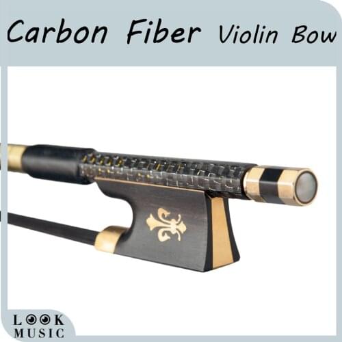 Violin Bow 4/4 Violin Fiddle Bow Braided Carbon Fiber Bow W/Ebony Frog Black Horsehair Well Balanced Violin