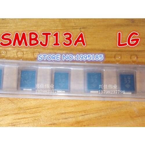 50pcs/lot SMBJ13A 13V A one-way SMD TVS Diodes DO-214AA (P6KE13A silkscreen LG)
