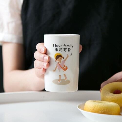 Carton Hotel Brushing Ceramic Cup Household Couple Mouth Cup Simple Toothbrush Cups Bathroom Accessories