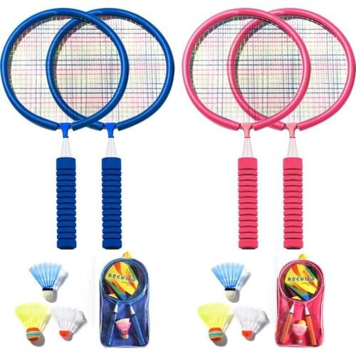 1 Pair Practical Badminton Rackets Set With Bag Sports Outdoor Entertainment Trainning Kids Adult Comfortable Badminton Rackets