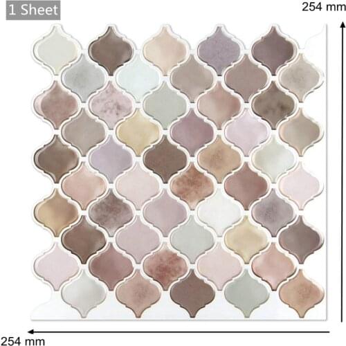 Kitchen Backsplash Waterproof Wall Tiles Sticker 3D DIY Peel and Stick Wallpaper Sticker Mosaic Decorative Wall Tile Sticker