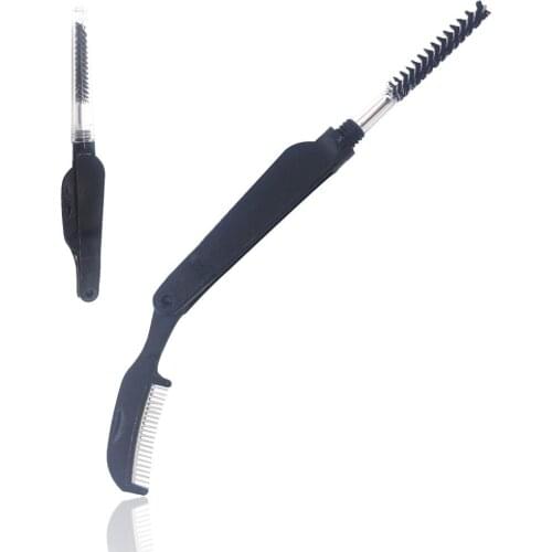 Multifunction Folding Stainless Steel Eyebrow Eyelash Brush Comb Makeup Tool