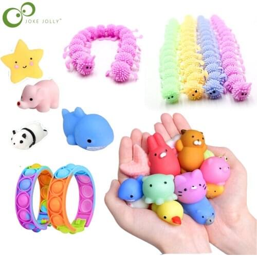 Mochi Squishy Toys Squishys Gifts for Kids Stress Relief Toy Changing Bracelet Wristband Rodent Fun Color Silicone Bracelet WYW