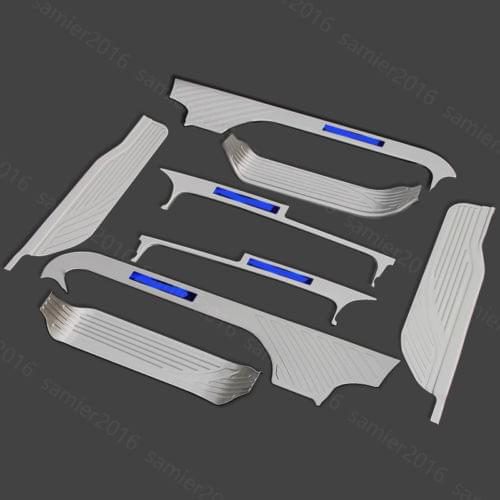 8pcs Fit For Toyota Alphard 2015-2017 Steel Door Sill Scuff Plate Cover Pad Trim