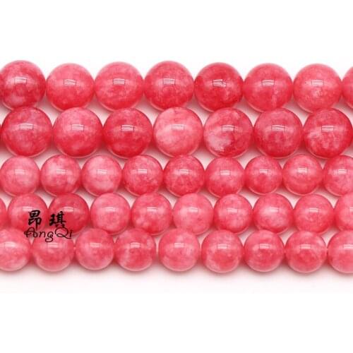 Natural Stone Red Argentina Rhodochrosite Round Loose Spacer Beads 6 8 10 12mm Pick Size For Jewelry Making Diy Bracelet 15