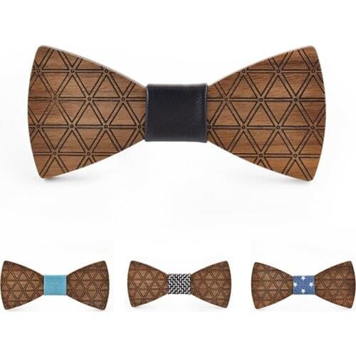 New Fashion Western Wood Gentleman Bow Ties Handmade Butterfly Wedding Party Bow Ties Butterfly Wooden Unique Tie for Man