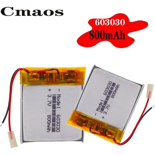 Rechargeable 603030 3.7V 800mAh Lithium Li-Po Polymer Battery Batteries li-ion Bateria For GPS MP3 MP4 Toy Bluetooth Headset