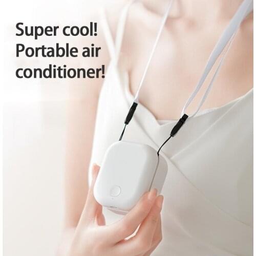 USB charging portable Hanging neck fan summer cool ​mute hanging hands free strong wind Fans Home Outdoor neck fan
