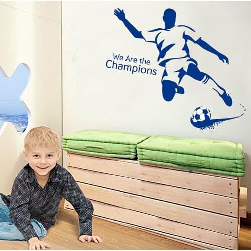 Removable Sports Man Play Football Wall Stickers Quotes Living Room Boy Bedroom Decorative Stairs Home Decor Art Wall Decals