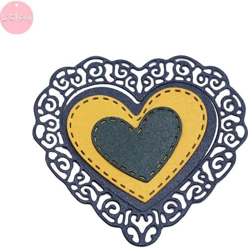 Heart Layered Slimline Card Metal Cutting Dies Scrapbooking Paper Cards Making Craft Embossing Die Cut Stencils Clear Stamps
