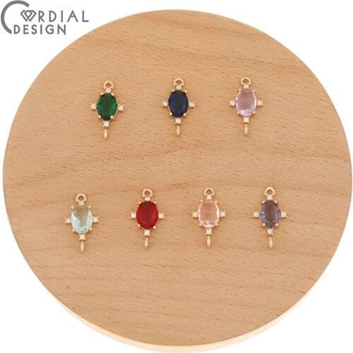 Cordial Design 100Pcs 9*18MM Jewelry Accessories/Crystal Pendant For Earrings/CZ Charms/DIY Making/Hand Made/Jewelry Connectors
