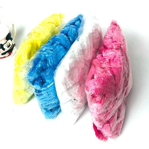 80/200/400 Pcs Color Mixing Disposable Shower Cap Plastic Waterproof Transparent Color Shower Cap Disposable Bathroom Products