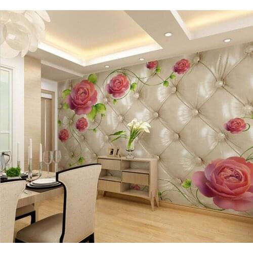 Modern Flower Mural Photo Wallpapers Living Room TV Sofa Background Floral Wall Paper 3d Wall Murals Wallpaper Custom Any Size