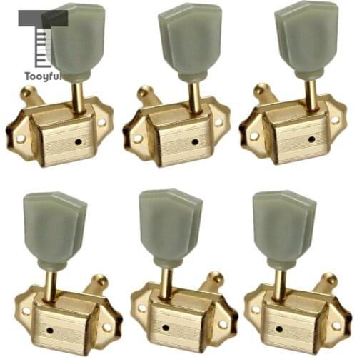 Tooyful 6pcs Acoustic Guitar String Tuning Peg Tuner Tulip Button Machine Head 3R3L
