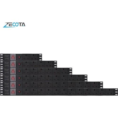 PDU Power Strip Network Cabinet Distribution Unit UK Outlets Plug Socket Overload Protection Dual Break Switch 2m Extension Cord