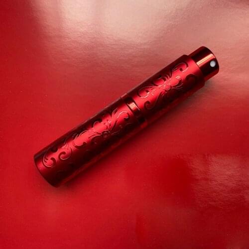 Nbyaic Embossed rotating perfume bottle, 1pcs detachable glass lining 10ml portable high-grade red perfume sprayer empty bottle