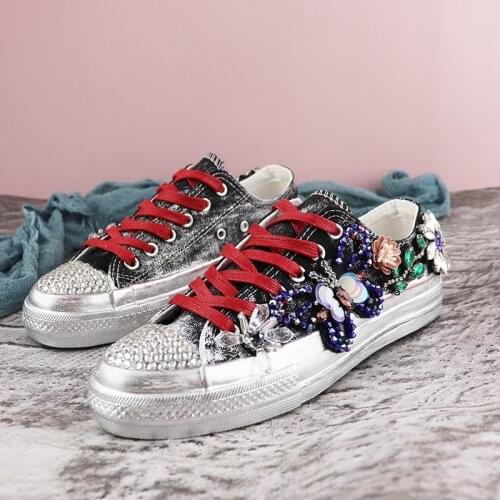 Heavy industry handmade womens shoes low-cut retro small dirty shoes graffiti made old port style single shoes sports shoes