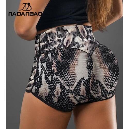 NADANBAO Shorts For Women High Waist Tights Shorts Snake Leopard Print Clubwear Quick drying Short Leggings Casual Streetwears