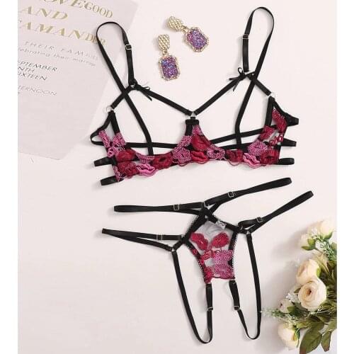 Women Lingerie Set Corset Lace sexy Underwire Women Lingerie Corset Lace Underwire Racy Muslin Sleepwear Underwear Tops+Briefs