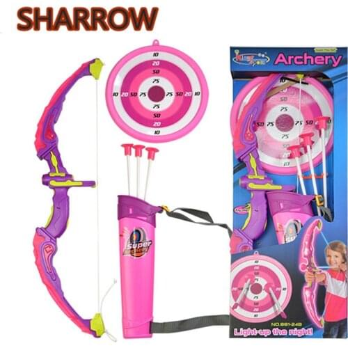 1Set Bow Toy Arrow Set Kids With 3 Suction Arrows Shooting Game Gift Park Fun Toxophily Children Kids Shooting Practice Archery