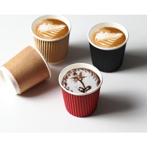 100pcs Double layer paper disposable coffee cup 100ml 4oz small thick dirnking papaer cups birthday party favors milk tea cup