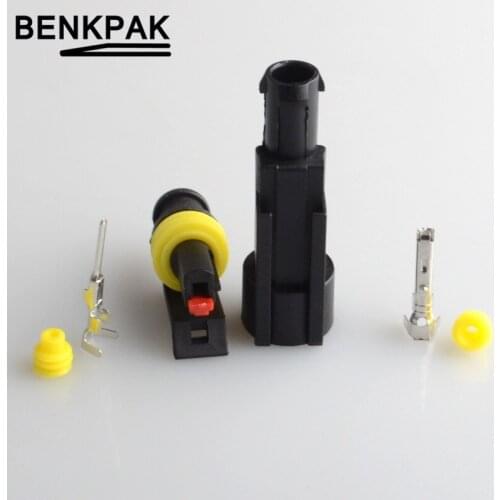 5set 1 Pin Waterproof Electrical Wire Cable automotive Connector Plug for car