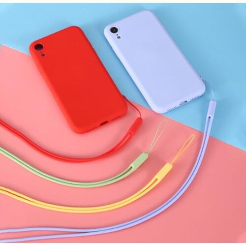 50pcs Long Silicone Cell Phone Lanyard Holder Phone Wrist Straps Lanyards Keychain strap ID Card Gym USB Badge Cord Hanging Rope