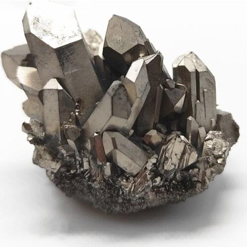 52g Silver angel aura quartz cluster specimens Titanium coating Natural electroplating quartz cluster cured