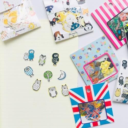 70 pcs /Bag Owl Rabbit Animals DIY Diary Notebook Decoration Sticker