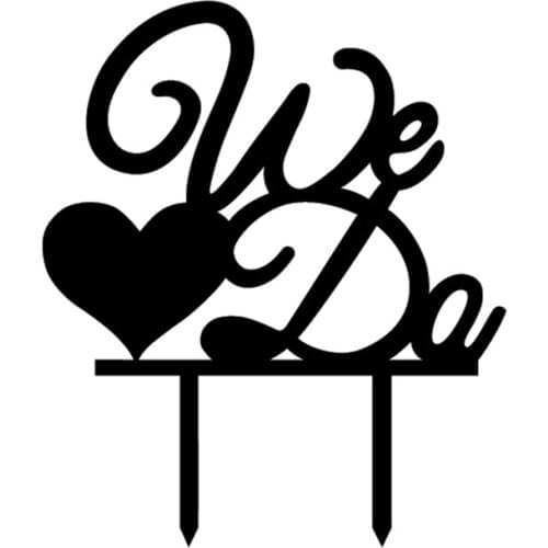 4 Colors We Do Love Heart Wedding Cake Flags Acrylic Cake Topper For Wedding Anniversary Party Supplies Hot Sale