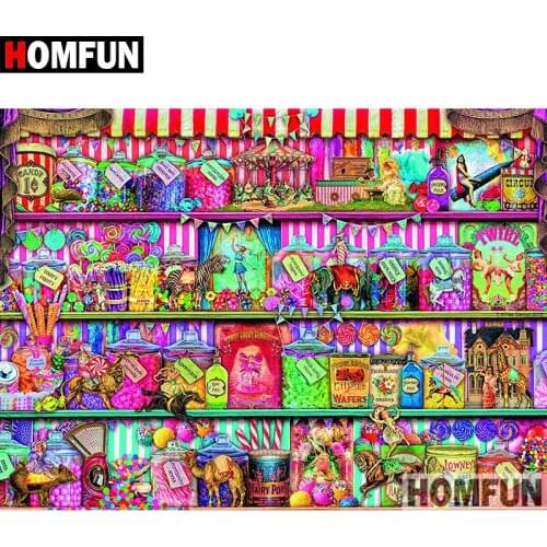 HOMFUN 5D DIY Diamond Painting Full Square/Round Drill "Colored dessert" Embroidery Cross Stitch gift Home Decor Gift A08342