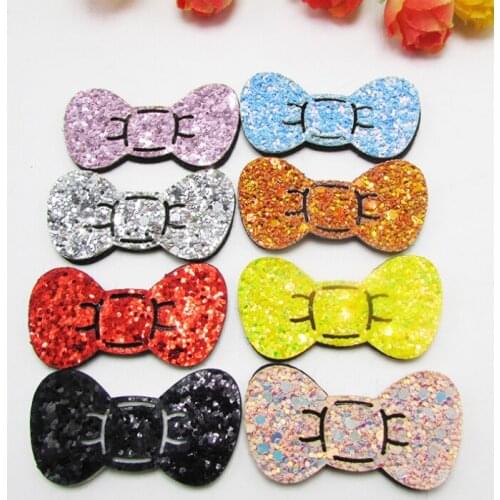 Bowknot shiny glitter multi color Appliques for clothes Sewing Supplies diy craft ornament scrapbook party hair accessories Wh