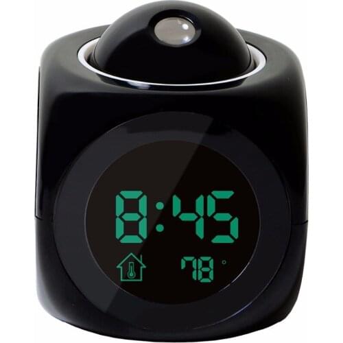 Digital LCD Projection LED Display Time Digital Alarm Clock Talking Voice Prompt Thermometer Snooze Function Desk Table Decor