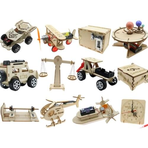 Kids DIY Science Toys Creative Educational Scientific Experiment Kit Tank Boat Balance Clock Vehicle Models Gift For Boy Girl